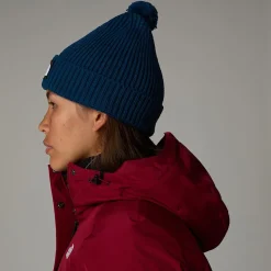 The North Face Czapka Beanie Z Pomponem I Prostokątnym Logo TNF