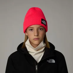 Dzieci The North Face Dziecięca Czapka Beanie Z Mankietem I Prostokątnym Logo TNF