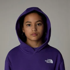 Dzieci The North Face Dziewczęca Bluza Oversize Z Kapturem I Pionową Grafiką