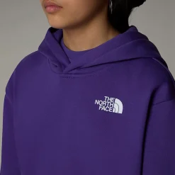 Dzieci The North Face Dziewczęca Bluza Oversize Z Kapturem I Pionową Grafiką