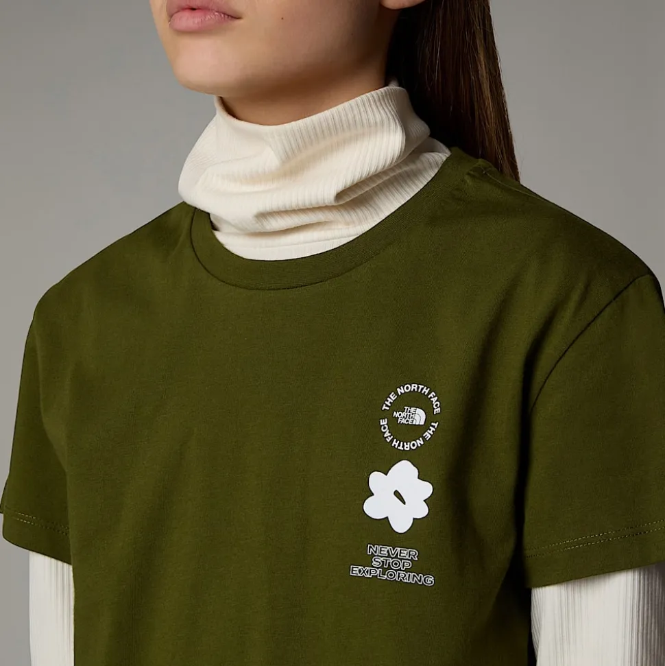 Dzieci The North Face Dziewczęcy Luźny T-shirt Z Grafiką Flower