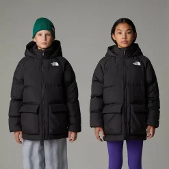 Dzieci The North Face Młodzieżowa Krótka Parka Puchowa Z Polarową Podszewką North