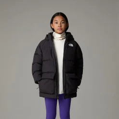 Dzieci The North Face Młodzieżowa Krótka Parka Puchowa Z Polarową Podszewką North