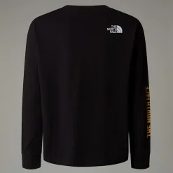 Dzieci The North Face Młodzieżowy T-shirt Oversize Z Długim Rękawem I Grafiką Varsity
