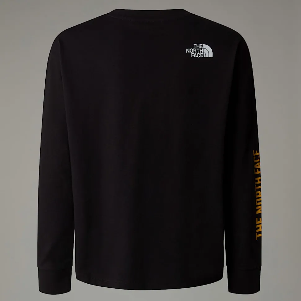 Dzieci The North Face Młodzieżowy T-shirt Oversize Z Długim Rękawem I Grafiką Varsity