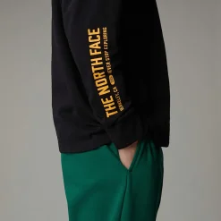Dzieci The North Face Młodzieżowy T-shirt Oversize Z Długim Rękawem I Grafiką Varsity