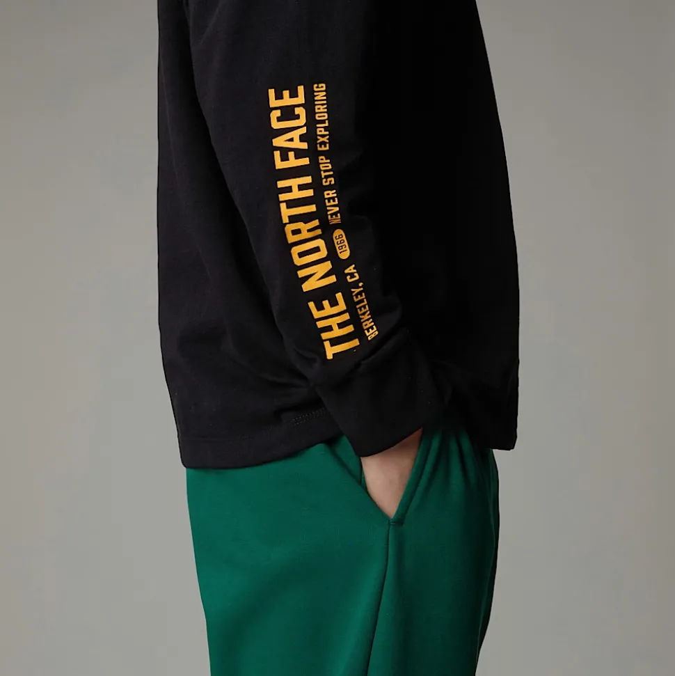 Dzieci The North Face Młodzieżowy T-shirt Oversize Z Długim Rękawem I Grafiką Varsity