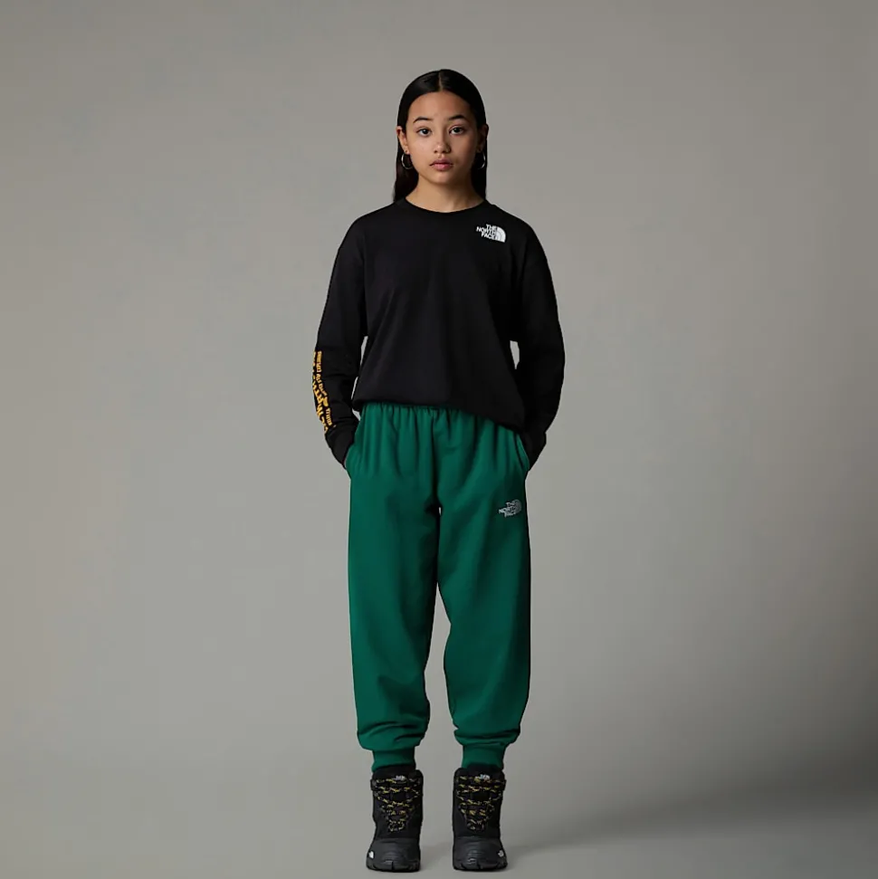 Dzieci The North Face Młodzieżowy T-shirt Oversize Z Długim Rękawem I Grafiką Varsity