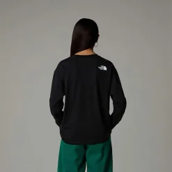 Dzieci The North Face Młodzieżowy T-shirt Oversize Z Długim Rękawem I Grafiką Varsity