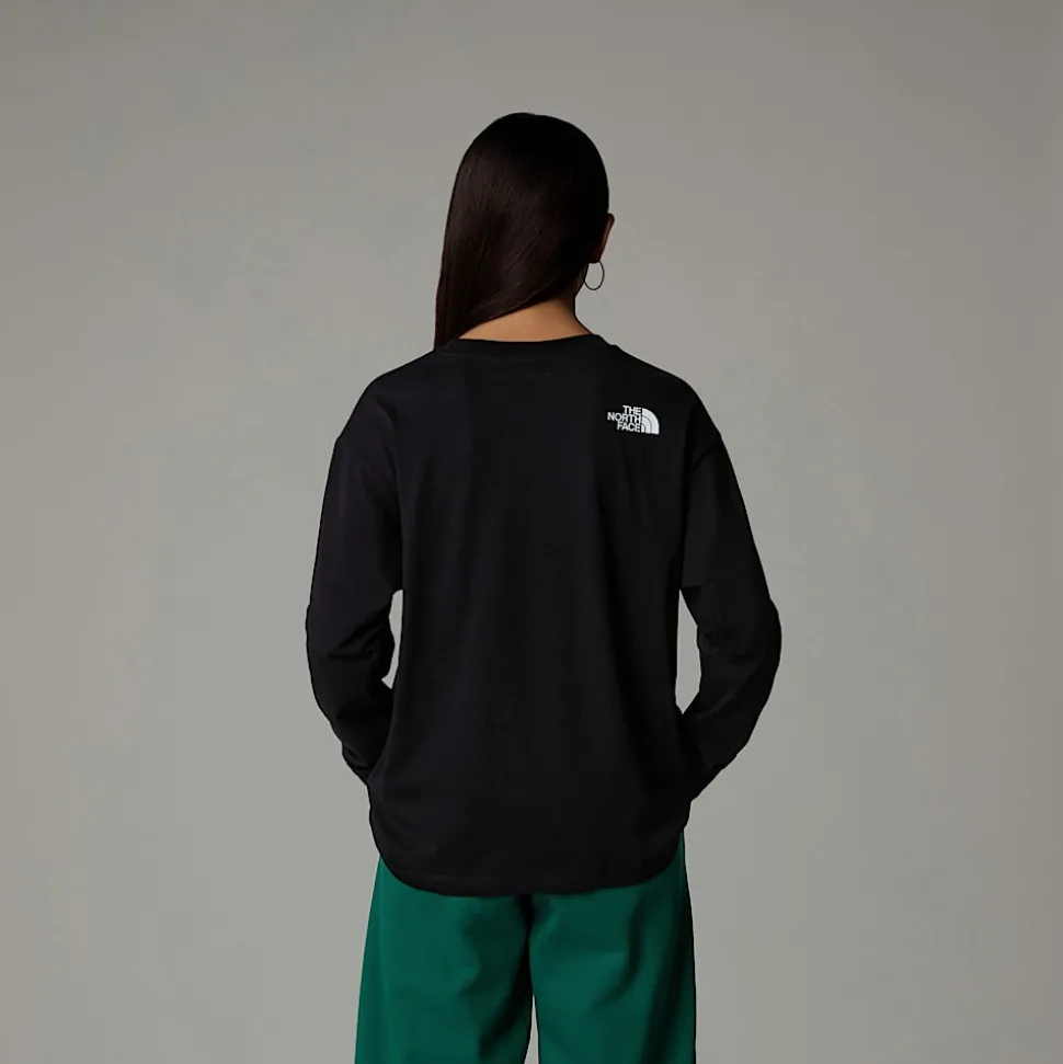 Dzieci The North Face Młodzieżowy T-shirt Oversize Z Długim Rękawem I Grafiką Varsity