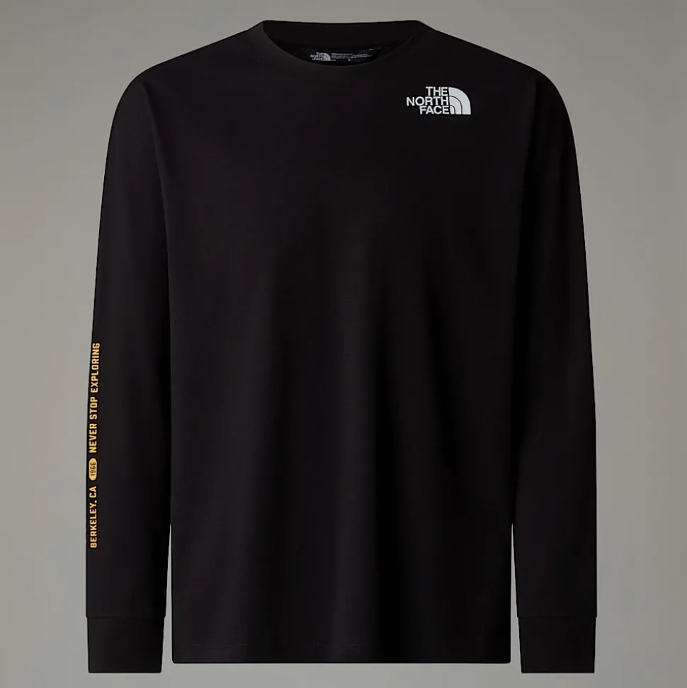 Dzieci The North Face Młodzieżowy T-shirt Oversize Z Długim Rękawem I Grafiką Varsity