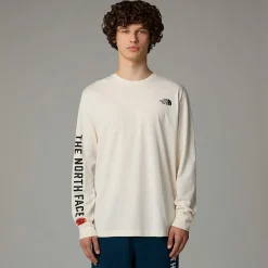 The North Face Męski T-shirt Z Długim Rękawem I Grafiką Varsity